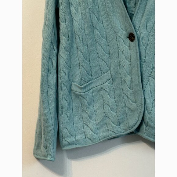 Talbots Women’s Cable Knit Shawl Collar Cardigan XL Cottage Coastal Grandmother - Picture 3 of 11